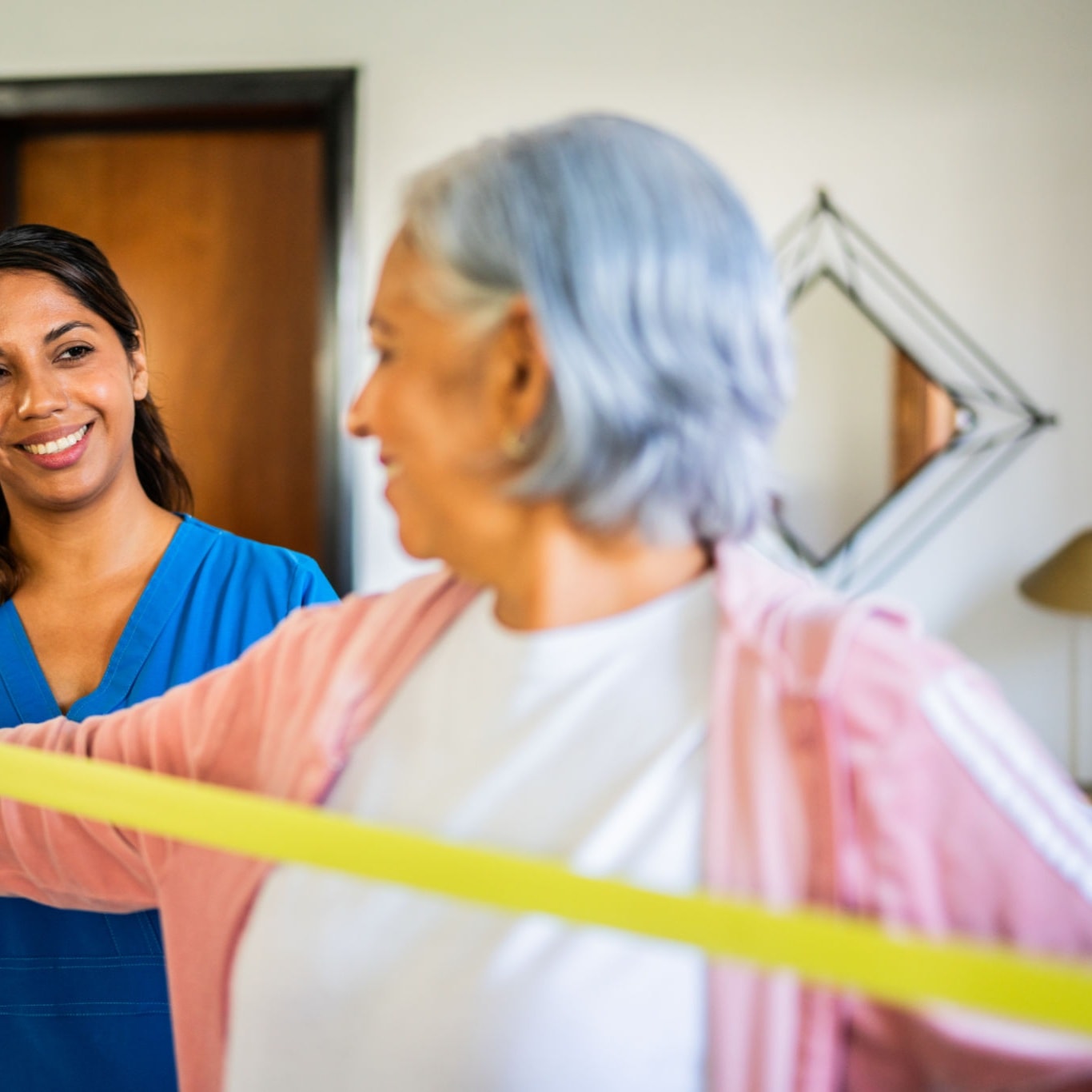 Active elderly couple after physiotherapy